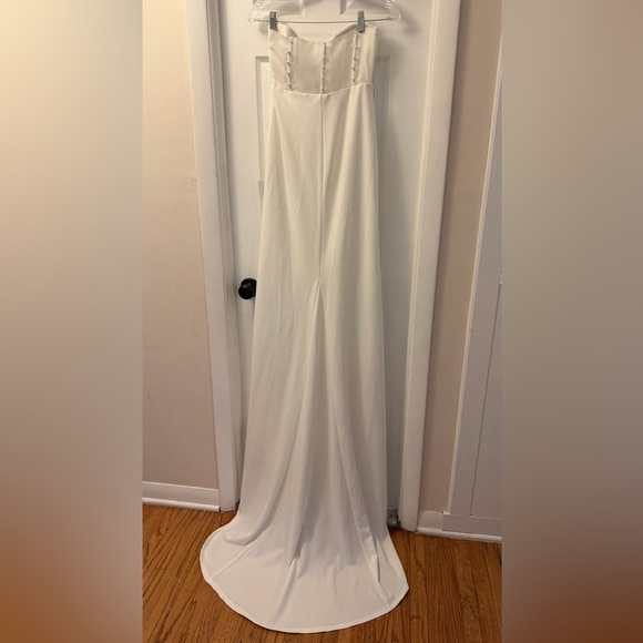 Lulu's Elegant Strapless White Dress - Picture 4 of 5